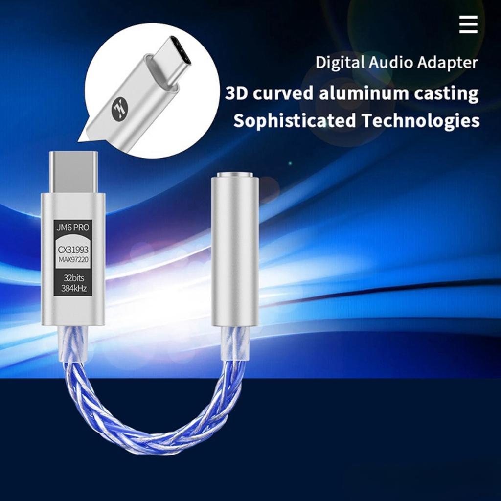 JCALLY CX31993 Hifi DAC Type-C To 3.5mm Digital Audio Decoding Portable Headphone Amplifier DAC Type C To 3.5mm LXDA JM6 Pro AMP