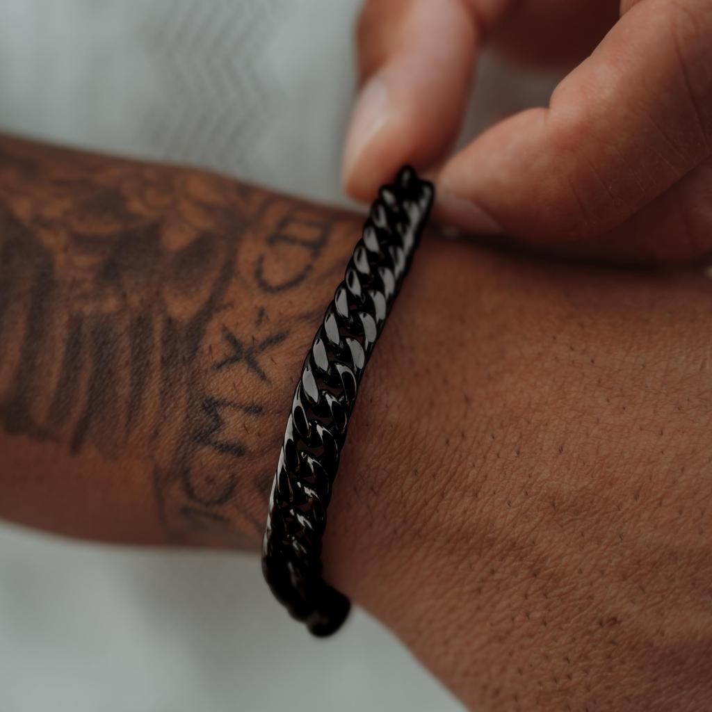 Bracelet Men Black Men Stainless Steel Bangle Bangle Jewelry Manpals La Honbre Negra Day Anniversary [SERASAR] Father's