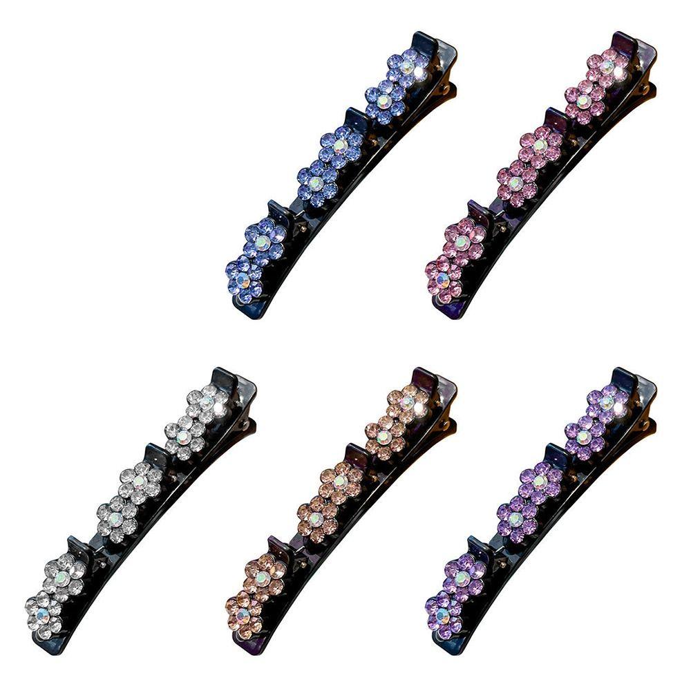 Stone Hair Clips Flower Hairclip Braided Hair Clips Rhinestone Hair Clips Hairpin Duckbill Clip