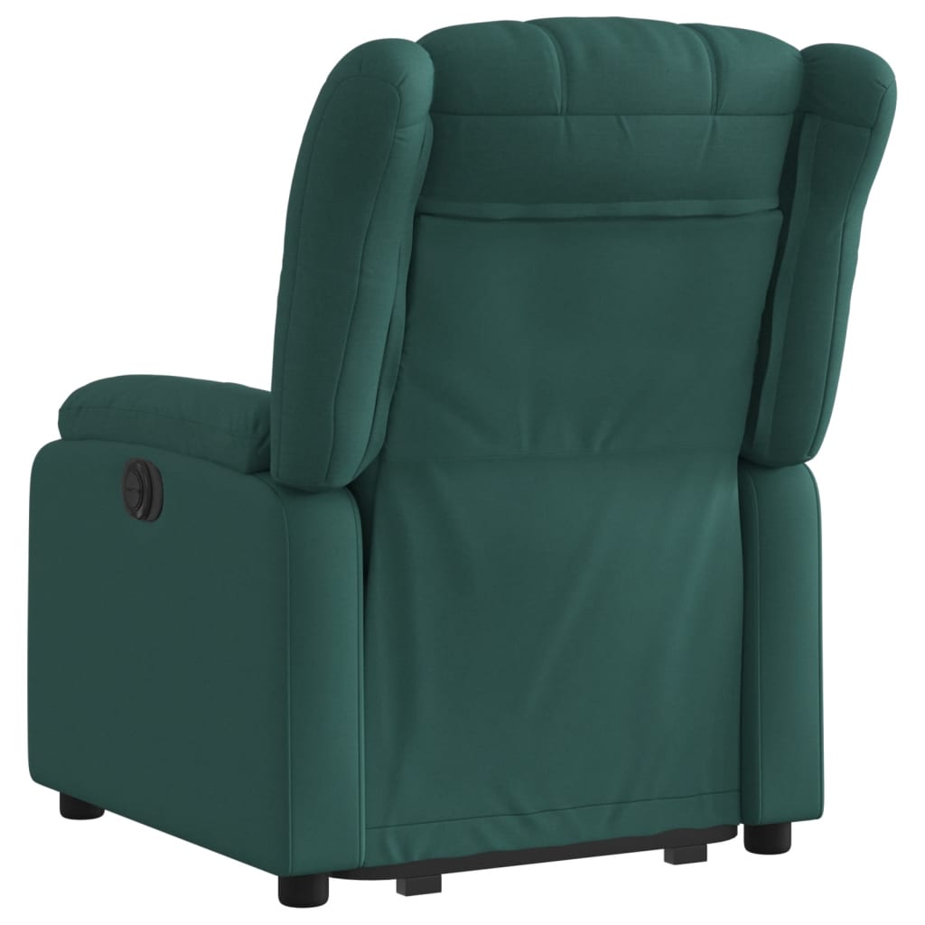 Electric Recliner Chair with Rising Function Dark Green Fabric