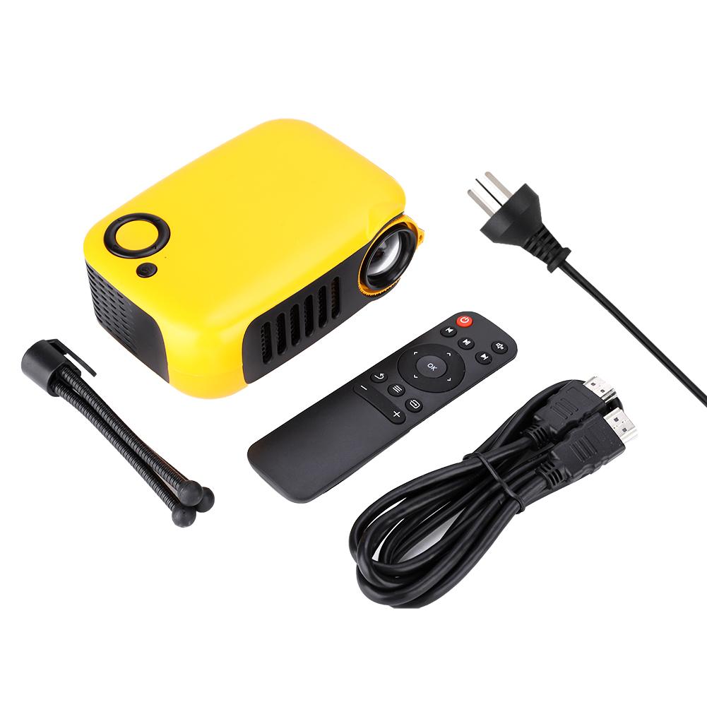 Portable Home 480*320 HD Resolution Video Projector Yellow for Children