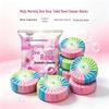 Rose Scented 3-Color Toilet Bowl Cleaner Blocks - De-yellowing, Deodorizing, Long-lasting Fragrance, Blue Bubble Cleaner