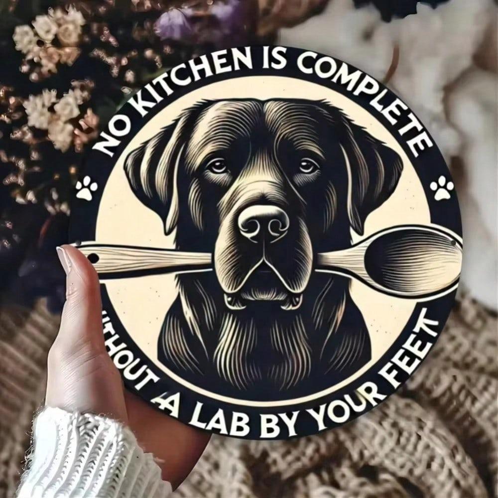 NostalgicDogArt Vintage Black Lab Waterproof Wall Decor for Homes, Patios & Pet Shops, Timeless Pet Art