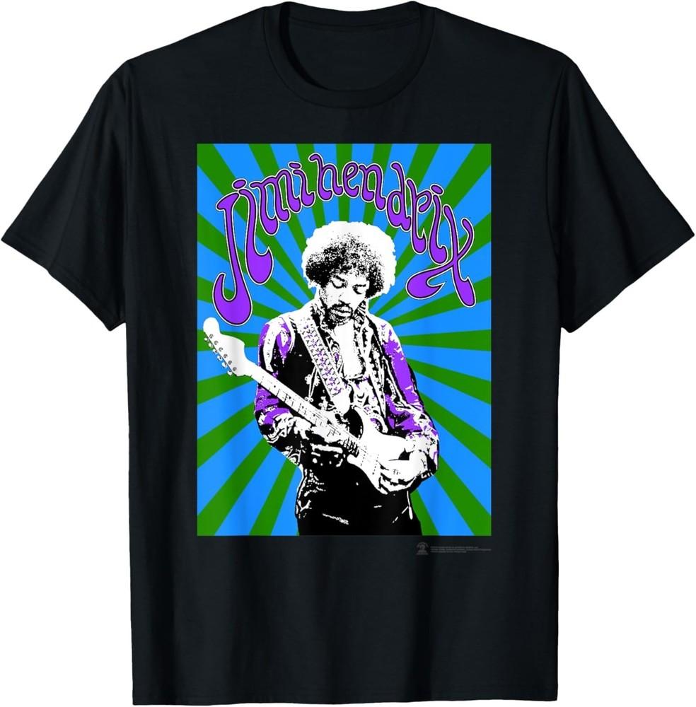 Jimi Hendrix Official Black Spiral TShirt Unisex T-Shirt S