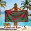 Custom Text Beach Towel, Soft Absorbent Swimming Multi-use TowelMorocco Football