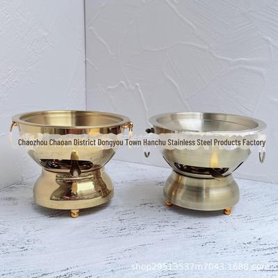 Micun Bibimbap-stil kobberbelagt Angus Beef Hot Pot, 304 rustfritt stål, alkoholkomfyr, enkelt servering