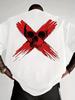100 Cotton Unisexs Tshirt With Skull And Red Cross Penstroke Print Comfortable Crew Neck Street Style Casual Shortsleeve Top