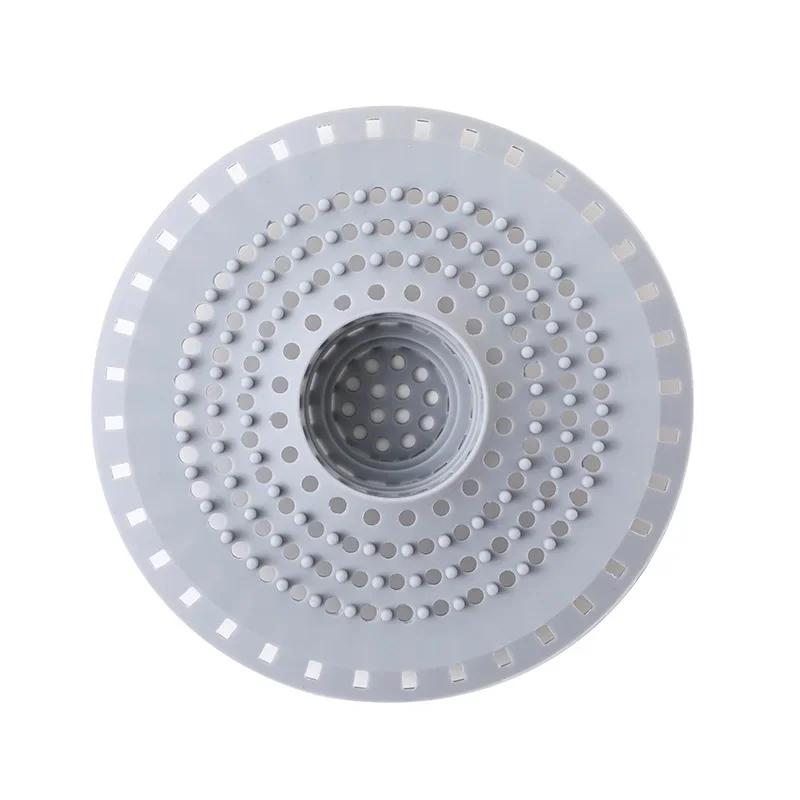 1pc Anti-blocking Silicone Sink Strainer, Hair Clean Up Mesh Trap Floor Drain Shower Drain Pad, Used for Kitchen Bathroom