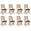Day and Night - Day and Night Folding Garden Chairs 8 Units and Cushions Solid Acacia Wood