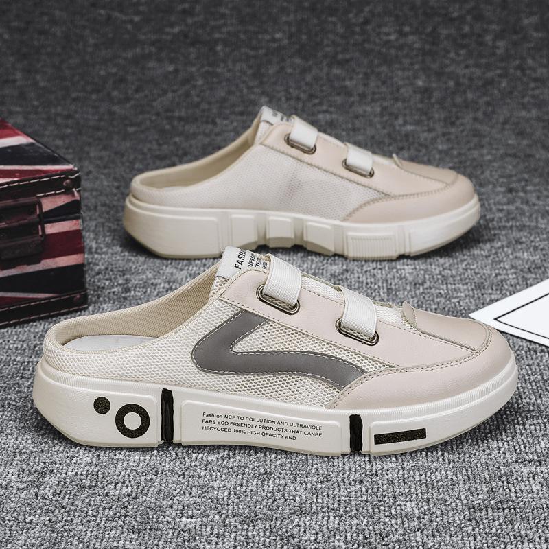 Canvas men's shoes 2025 summer new breathable mesh casual versatile lightweight soft sole hollow men's bag head slippers