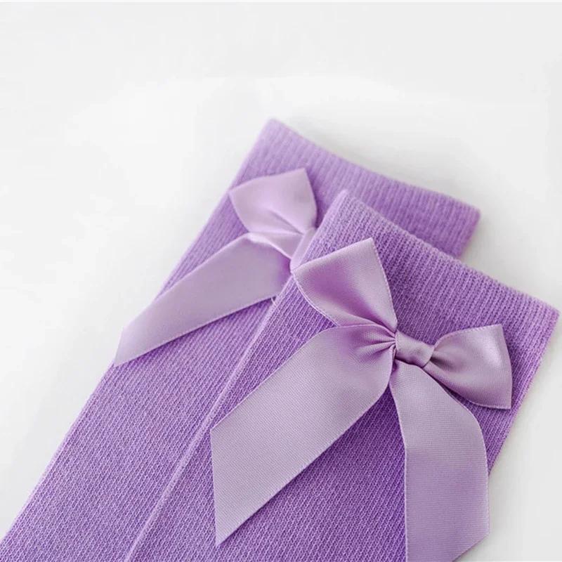 2 To 8 Yrs Leg Warmers Cotton Long Socks Cute Sweet Girl Lace Bows Princess for Infant Baby Spring Winter Toddler Sock