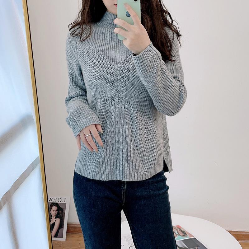 Yingjie Winter '22 French-Style Ribbed Wool Turtleneck Sweater