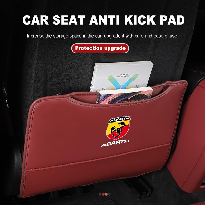 For Abarth Car Seat Back Protection Anti-Kick Pad Rear Seat Storage Bag Stilo Ducato Palio Bravo Linea Doblo 500 Grande Tipo