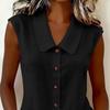 Women Elegant Commuter Sleeveless Button Cardigan Top, Fashion Blouse for Summer