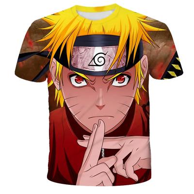 Sommer Herren Japanischer Anime Naruto 3D Gedrucktes T-Shirt Kinder Street Freizeit Sport Großes Oberteil