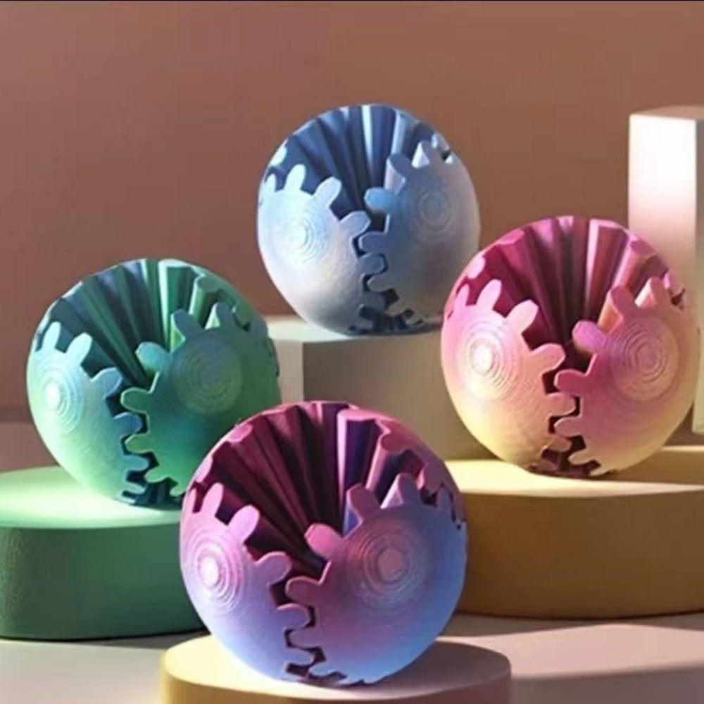 Fidget Toys 3D Printed Gear Ball Anxiety Relaxing Stress Ball New Spin Ball  for Adults Kids Gifts