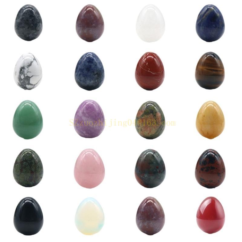 20pcs Polished Mineral Stones Eggs Mini Tumbled Stone Set Easter Eggs Decorations top sale
