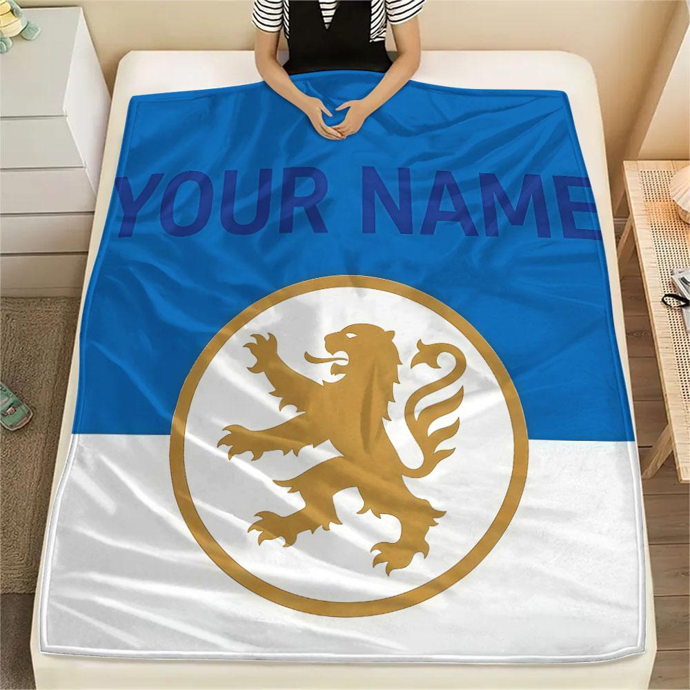 Custom Name,Olympique Lyonnais Printed Flannel Blanket, soft throw for bedroom sofa, washable, Christmas present, great gift.