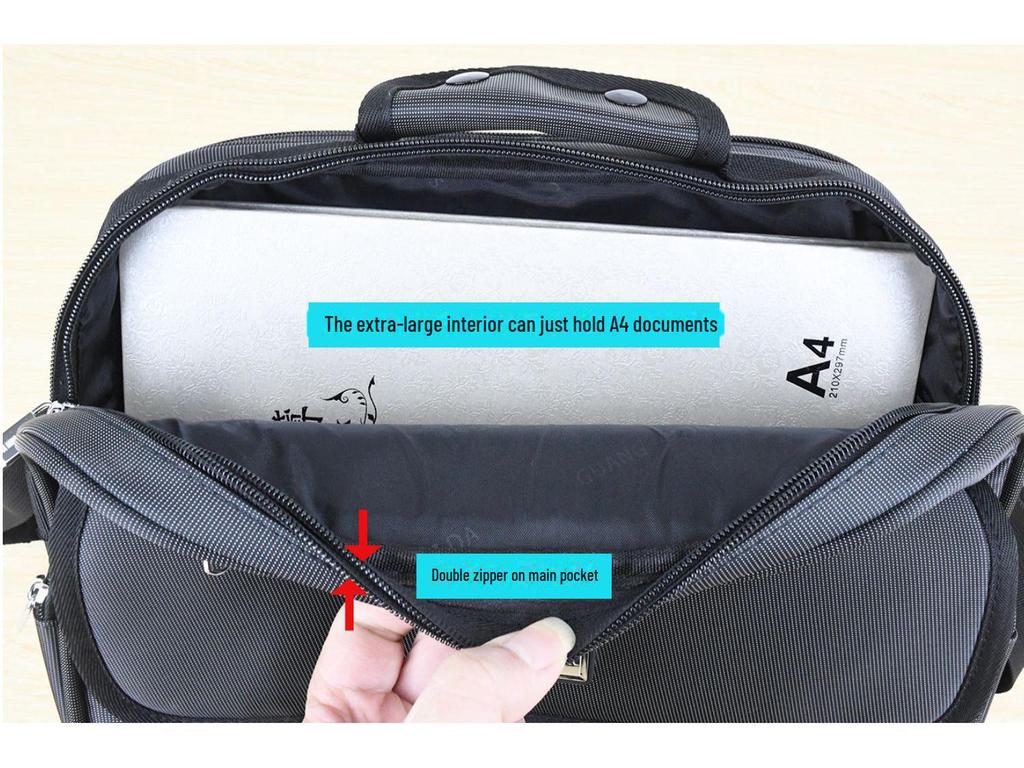 Black Waterproof Messenger Bag for Men and Women - Shoulder, Cashier, Storage, Express Handbag, and Wallet In One