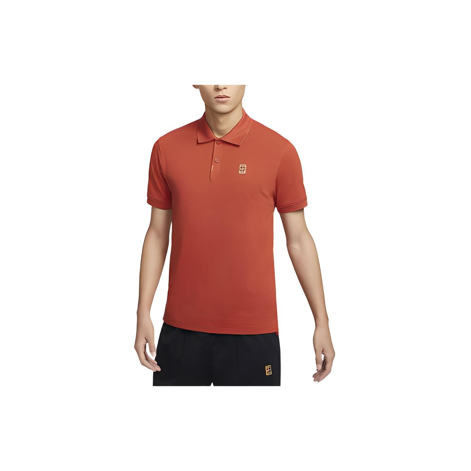 

Повседневная рубашка-поло Nike Solid Color Logo Embroidery Men Tops Rust DA4380-811