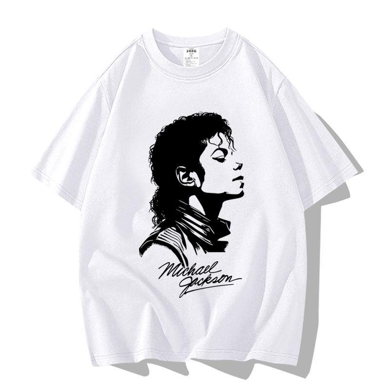

New 2026 Black and White Interlaced Portrait Painting By Kil Jackson Pure Cotton Tshirt Highquality Streetwear Summer L