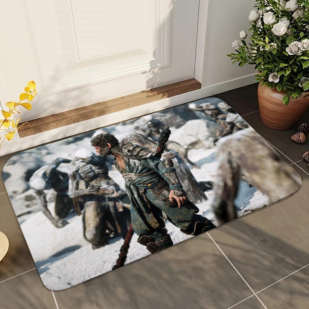 1pc Black Myth W-Wukong Bathroom Absorbent Mats Anti-Slip Mats Home Decor Supplies Carpets Home Kitchen Floor Mats