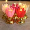 Colorful Decoration LED Candle Lamp Festival Decoration Long-lasting Glow Meditation Ornament Elegant Lotus Lamp Design