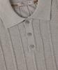PANICALE Gray Striped Linen Polo Shirt