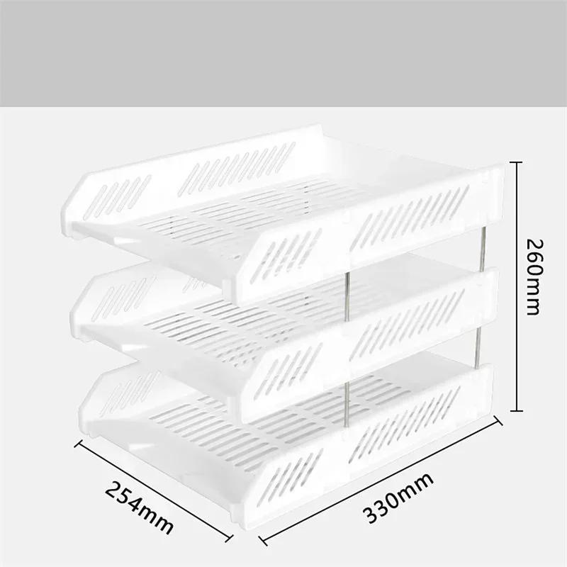 3 Tier Stackable Desk Organizer Paper Letter Tray, Desktop Tidy File Document Rack Storage Accessories for Office