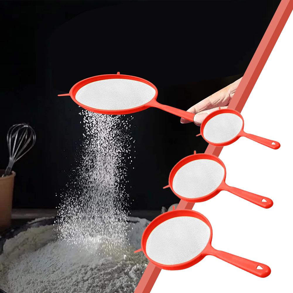 3pcs/set Filtering Tool Strainer Multifunctional Filter Noodle Powder Soy Milk Filtering Plastic Handle Kitchen Baking Tools