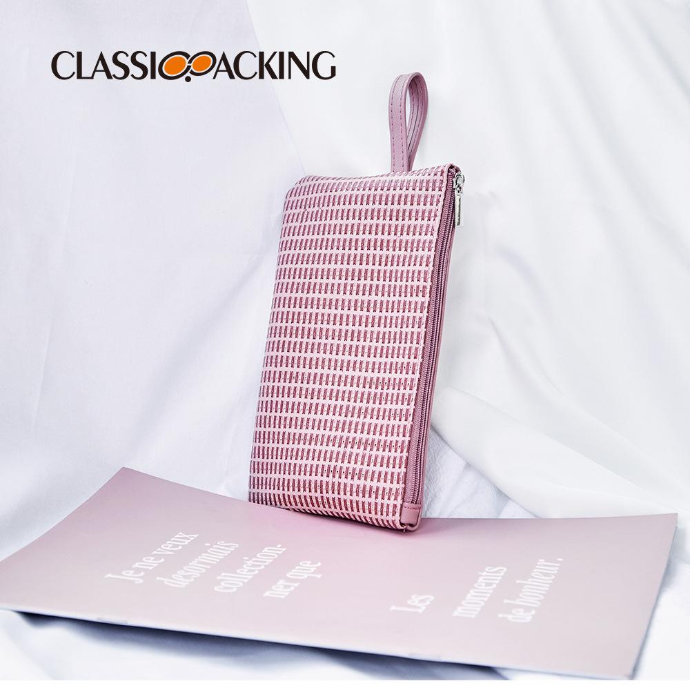 Multifunktionale Reise-Make-up-Tasche: Lippenstifthalter, Kabelorganisator, Münzfach & Pinselbeutel mit Reißverschluss.