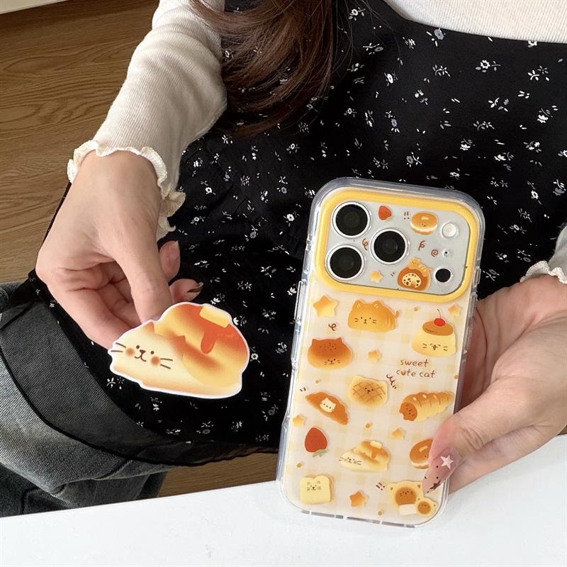 

Korean Plaid Dessert iPhone 17/16 Pro Max/15 Pro Cat Phone Case Apple 15