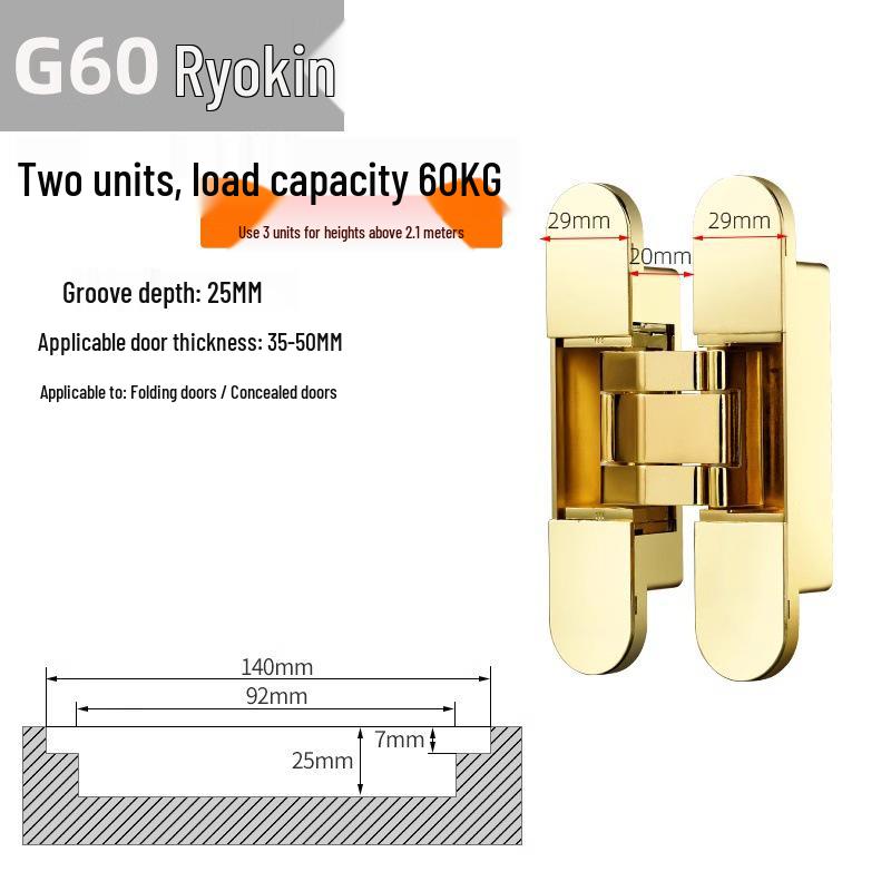 Adjustable 180° Concealed Door Hinges for Inward/Outward Opening Wooden Doors