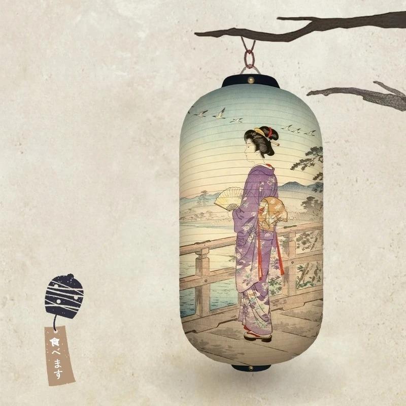 

1PC Japanese Court Lady Pattern Paper Lantern Ukiyo-e Style Sushi Restaurant Izakaya Cuisine Shop Festival Party Decoration 20x35cm