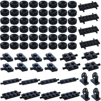 Bausteine MOC Stadtautos Radsätze Packung Reifen DO-IT-YOURSELF Achsplattenhalter Achse mit Stiftbefestigungen Konstruktionsspielzeug