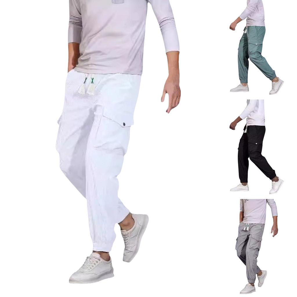 Pánské volné sportovní kalhoty s dlouhým panelem, fitness, běžecké a tréninkové kalhoty