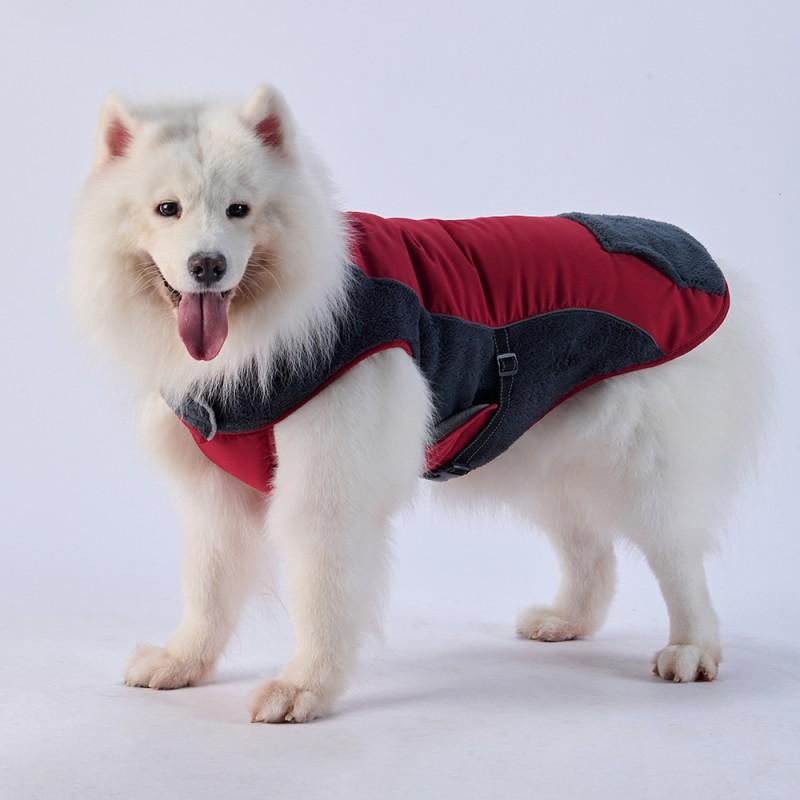 Winter Dog Coat Warm Padded Jacket Reflective Stripe Pet Clothes Large Dogs