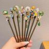 Chinese Style Hair Chopstick Traditional Hairpin Hair Ornament Pan Wooden Hair Stick  for Dance