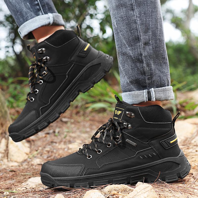 High-Top Outdoor Hiking and Mountaineering Shoes, Wear-resistant and Anti-Slip High-Top Boots, Men's Casual Hiking Shoes