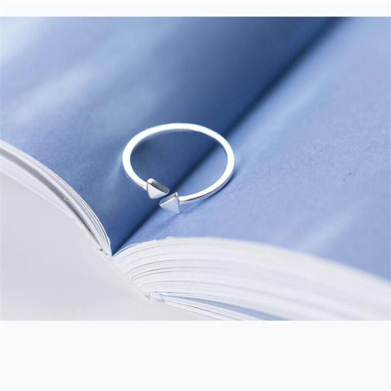 New Simple Triangle Temperament 925 Sterling Silver Jewelry Personality Geometric Popular Opening Rings TYB001