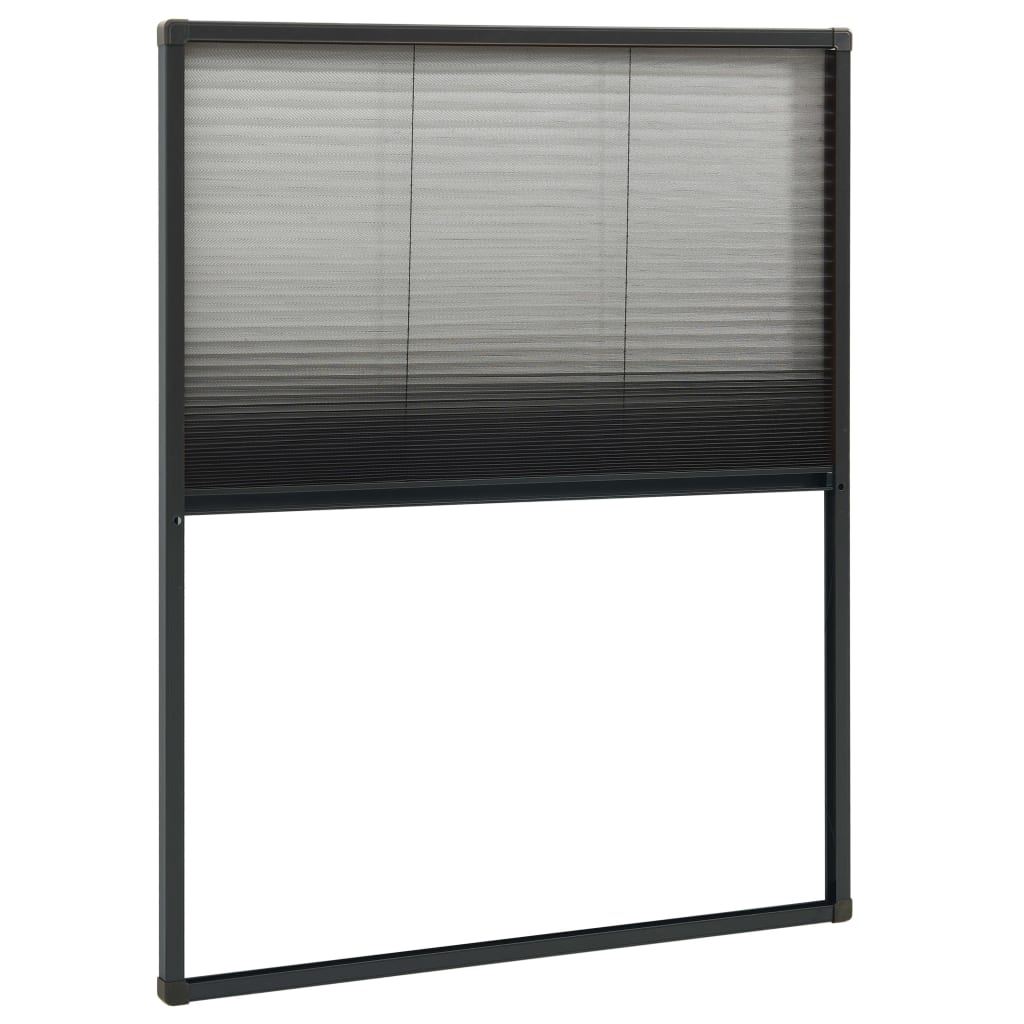 Vidaxl Pleated Window Mosquito Net, Aluminum, Anthracite, 80X100 Cm