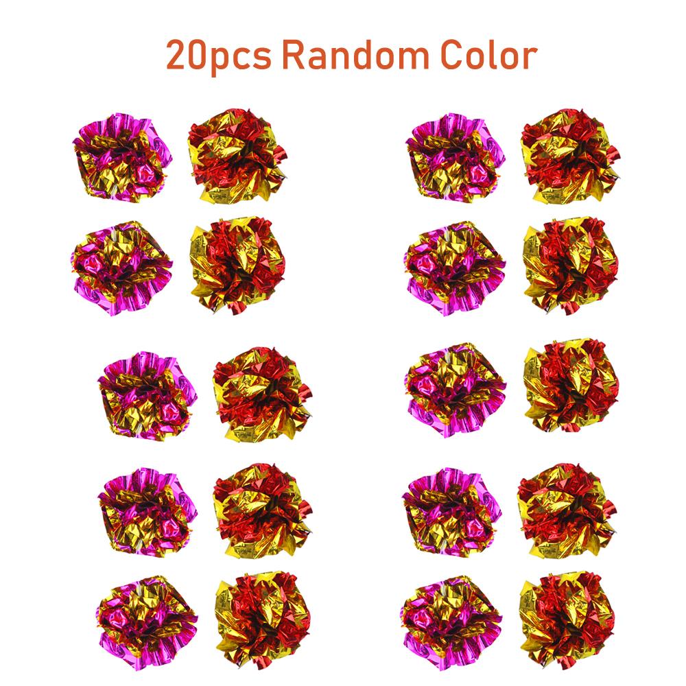 

20PCS Pet Interactive Sound Paper Balls Cat Toys Tinfoil Ball Pet Toy