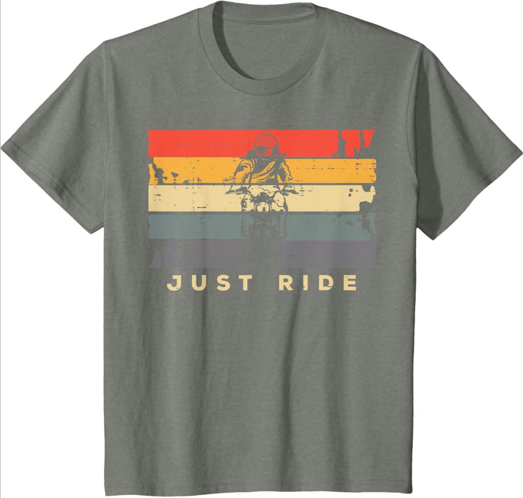 Just Ride Motorcycle Biker Retro Motorbike Design100 Cotton Summer Oneck Short Sleeve Casual Printed Mens Tshirt