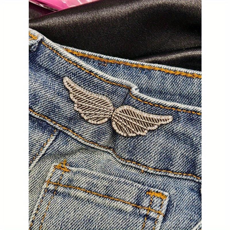1 Pair Of Waist Shaper Wing Buckles With Detachable No-Nail No-Sew Buckle For Jeans - Detachable Waistband Reducer