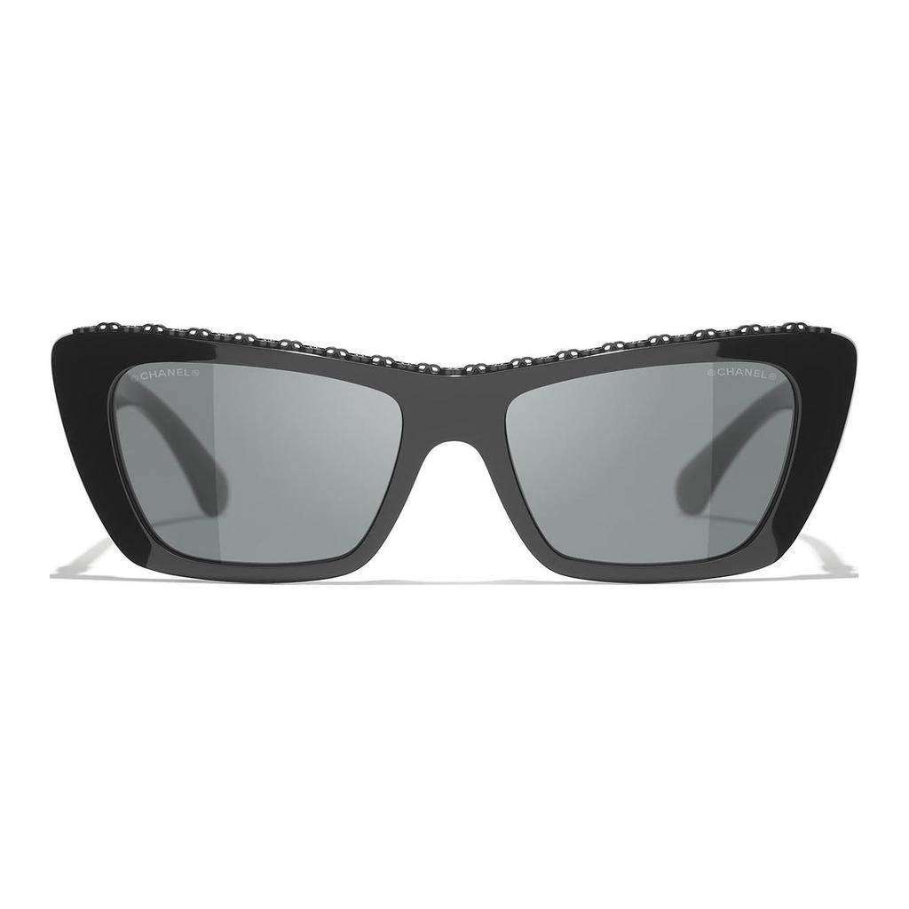 Chanel Original Design Irregular Shape Sunglasses Women's Black CH5540