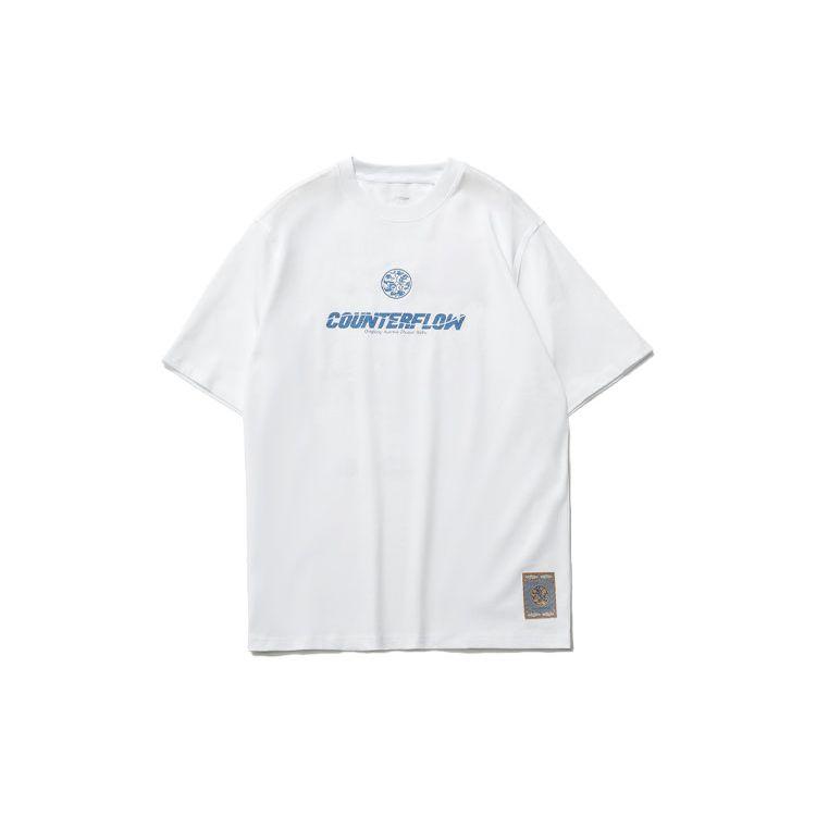 Li-Ning Sport Fashion Series Printed Loose Round Neck Short Sleeve T-Shirt Men Tops White AHSR447-6