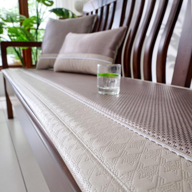 Chinese Style Rosewood Sofa Mat Summer Summer Non-Slip Ice Silk Rattan Cushion Sofa Cover Cloth