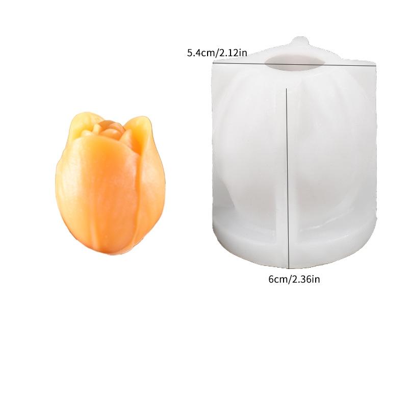 DIY Flowers Tulip Silicone Mold Handmade Scented Candle Plaster Resin Mold Homemade Cookies Chocolate Candy Baking Tool