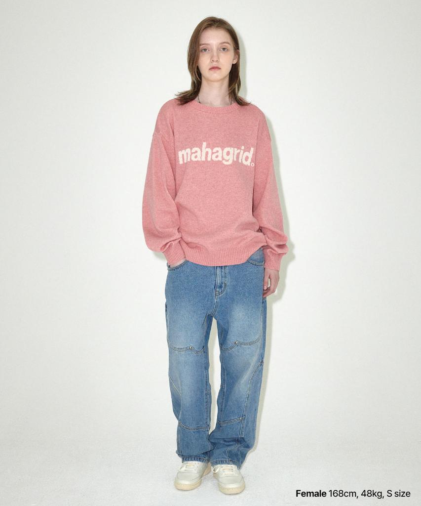 MAHAGRID Basic Logo Knit Sweater Pink(Mg2Efmk620A)