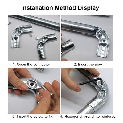 1Pcs New Carbon Steel Galvanized Pipe Joint Round 20/25/32mm Tube Connector Fixed Clamp Clothes Display
